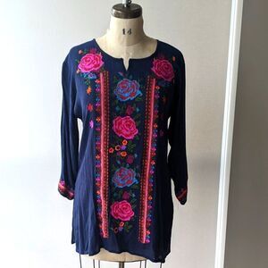 Embroidered Boho Shirt - Swim Coverup